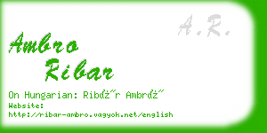 ambro ribar business card